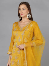 Women Silk Blend Embroidered Kurta Palazzo-PKSKD1871A